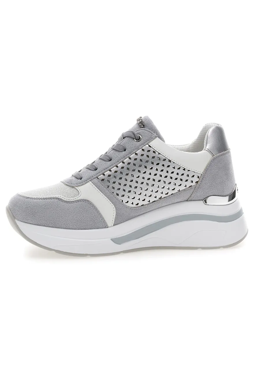 Sneakers grigie traforate con zip e zeppa Inblu 481IN