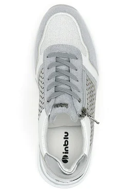 Sneakers grigie traforate con zip e zeppa Inblu 481IN