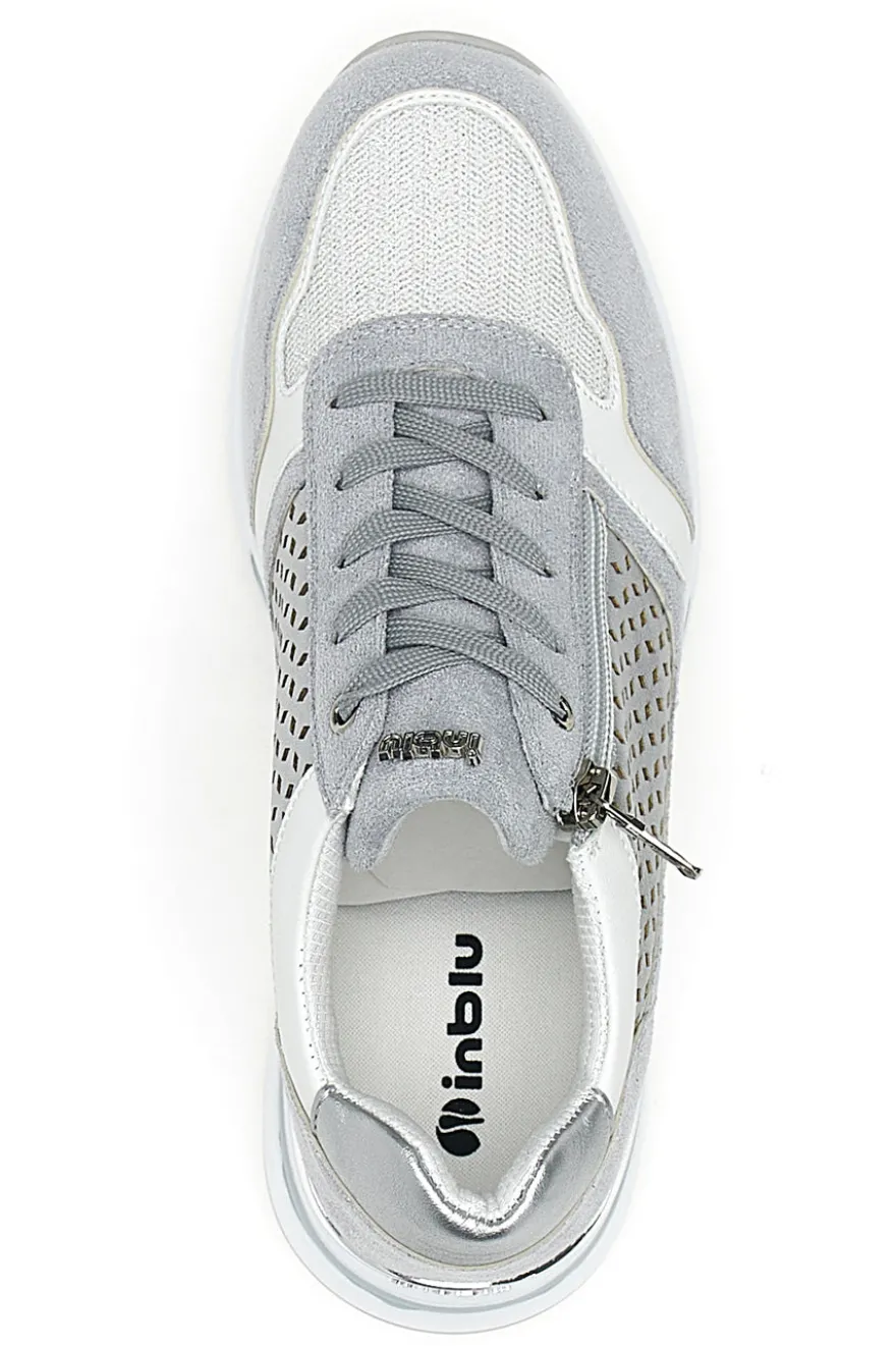 Sneakers grigie traforate con zip e zeppa Inblu 481IN