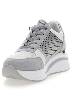 Sneakers grigie traforate con zip e zeppa Inblu 481IN