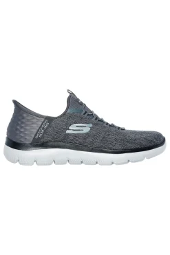Sneakers grigio antracite slip-on con soletta memory foam Skechers Summits Key Pace da Uomo