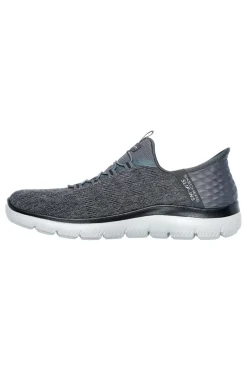 Sneakers grigio antracite slip-on con soletta memory foam Skechers Summits Key Pace da Uomo