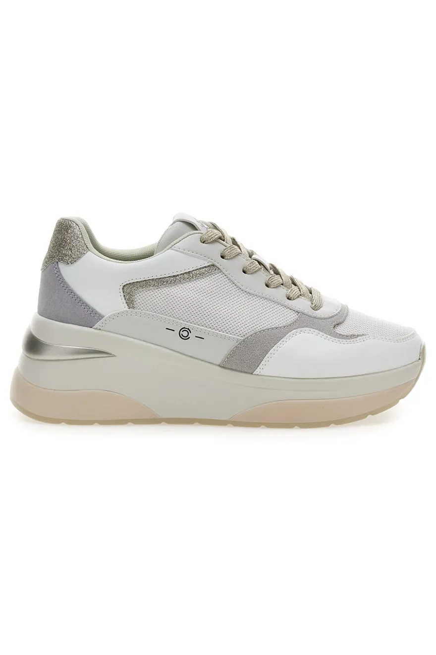 Sneakers Grigio e Bianco zeppa comfort in pelle Pittarello capsule Benny