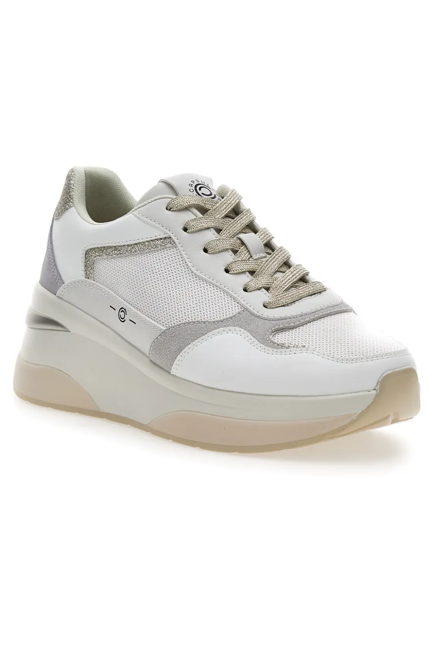 Sneakers Grigio e Bianco zeppa comfort in pelle Pittarello capsule Benny