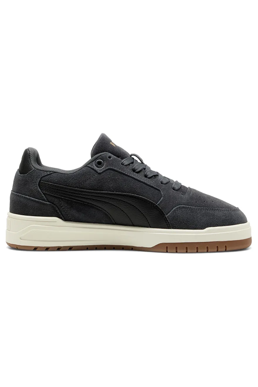 Sneakers grigio scuro in tessuto scamosciato con suola beige Puma Shuffle Downtown SD