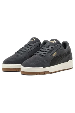 Sneakers grigio scuro in tessuto scamosciato con suola beige Puma Shuffle Downtown SD