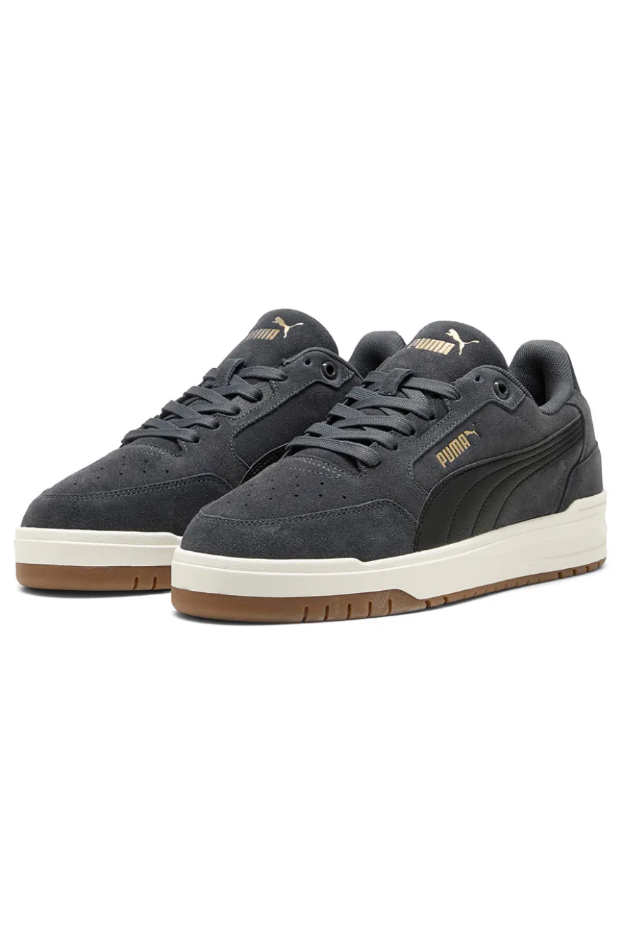 Sneakers grigio scuro in tessuto scamosciato con suola beige Puma Shuffle Downtown SD