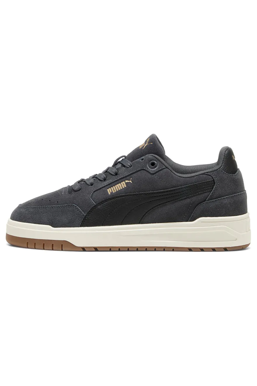 Sneakers grigio scuro in tessuto scamosciato con suola beige Puma Shuffle Downtown SD