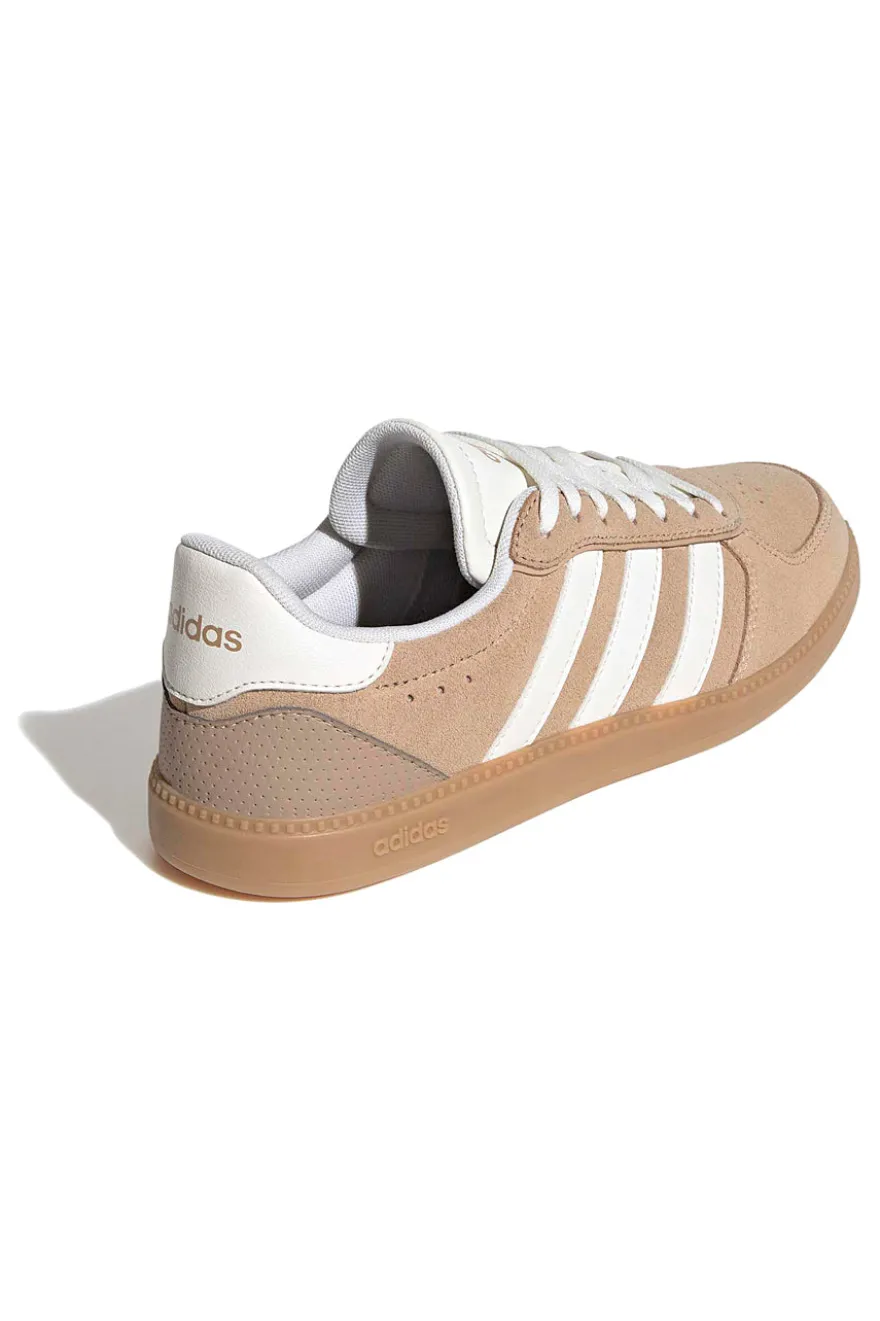 Sneakers in pelle beige con strisce bianche e dettagli traforati Adidas Breaknet Sleek