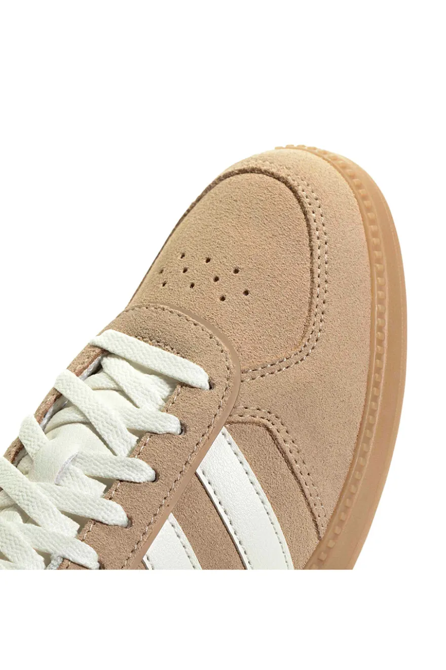 Sneakers in pelle beige con strisce bianche e dettagli traforati Adidas Breaknet Sleek
