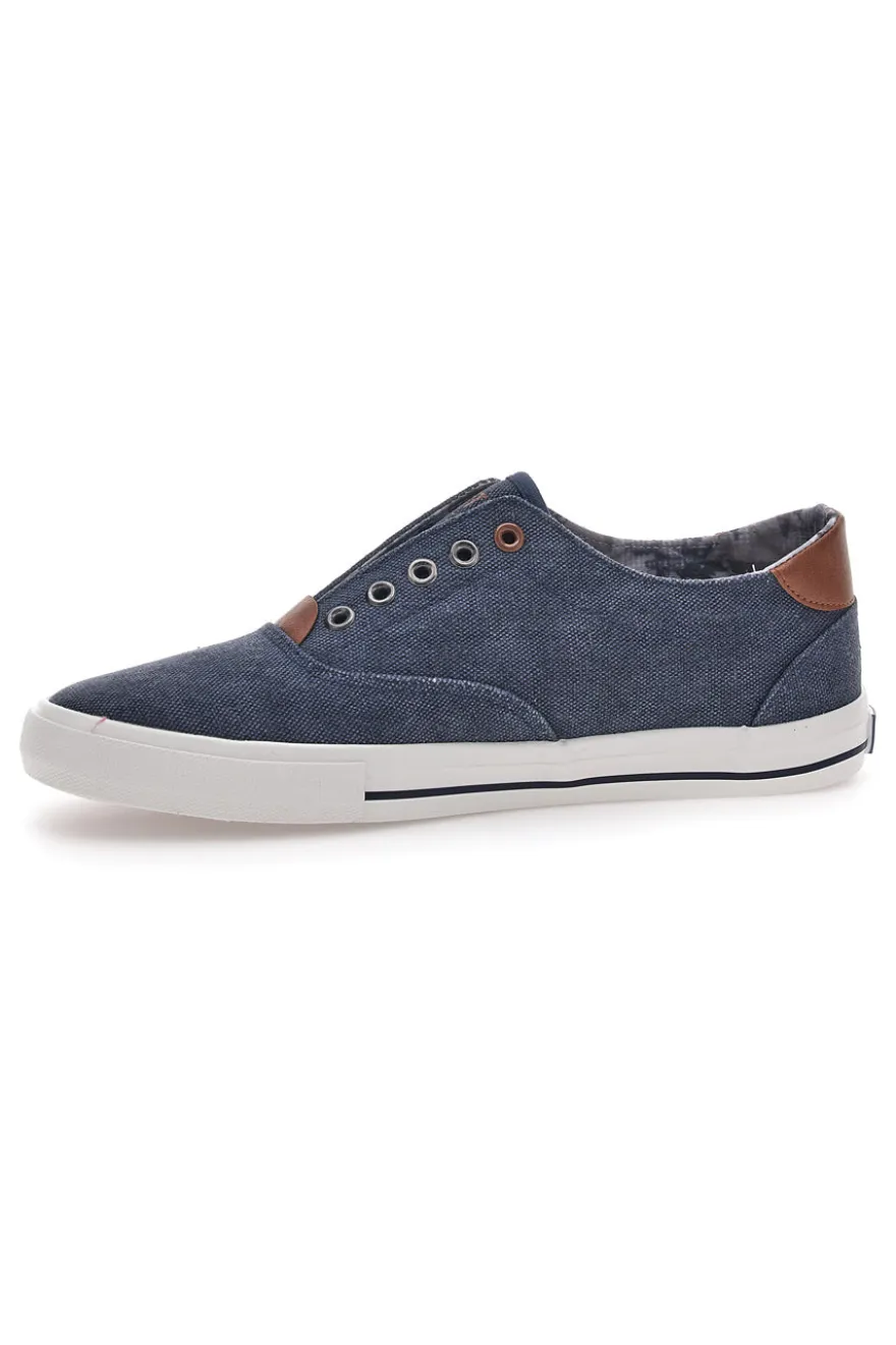 Sneakers in Tela Blu Route 66 91414