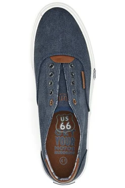 Sneakers in Tela Blu Route 66 91414