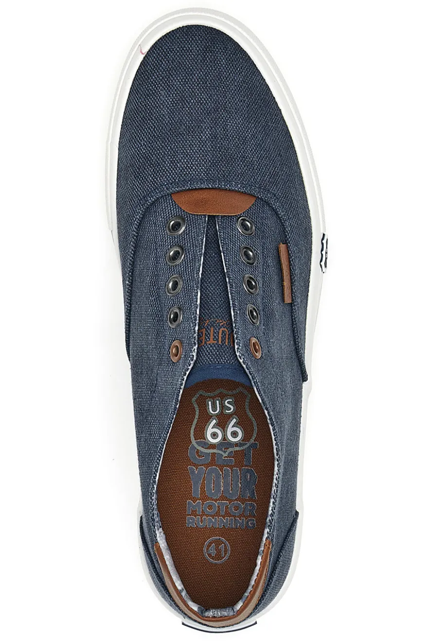 Sneakers in Tela Blu Route 66 91414