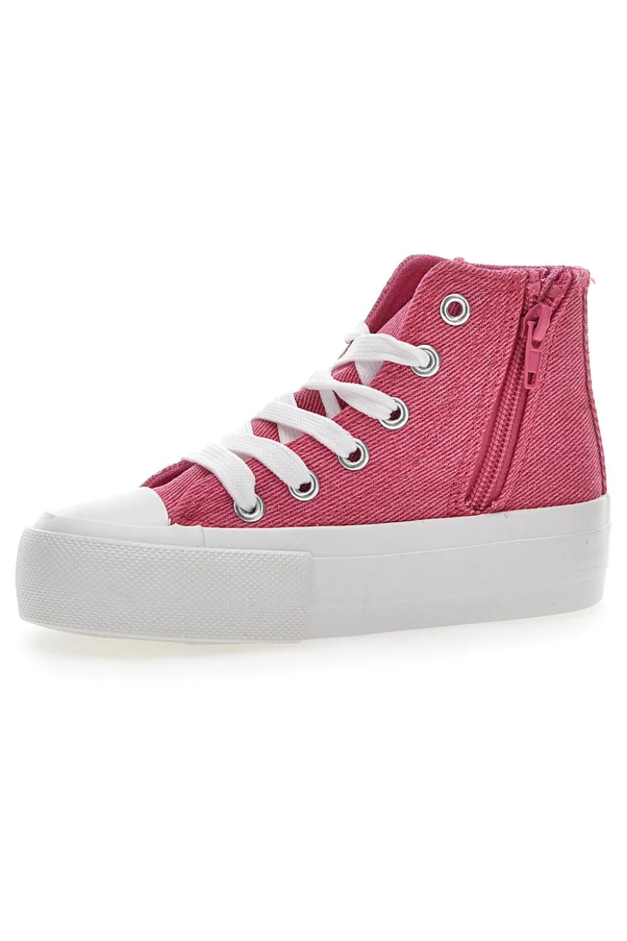 Sneakers In Tela Charlotte 7901 Fucsia
