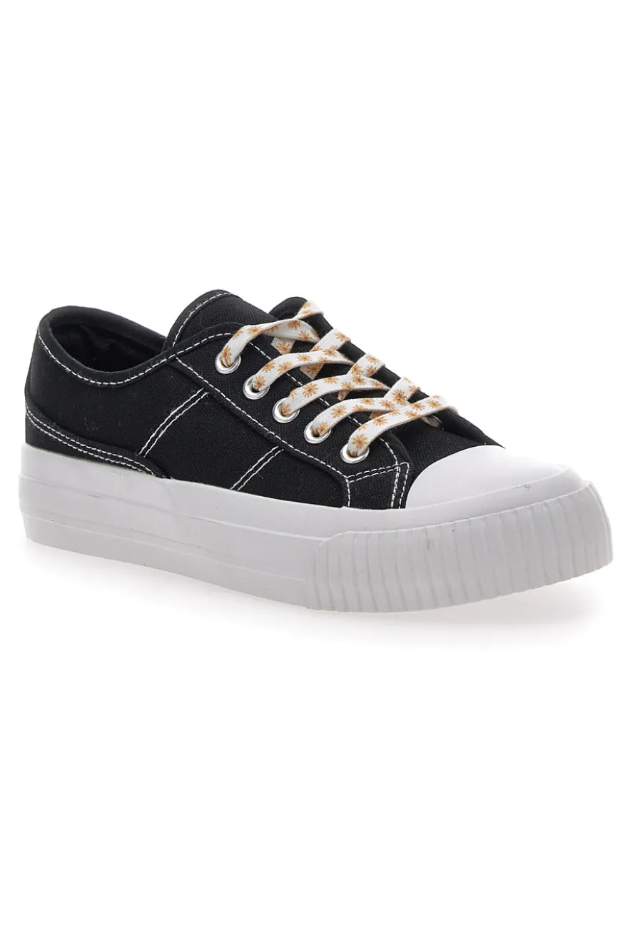 Sneakers in Tela Nere con Lacci Me & Me 1878