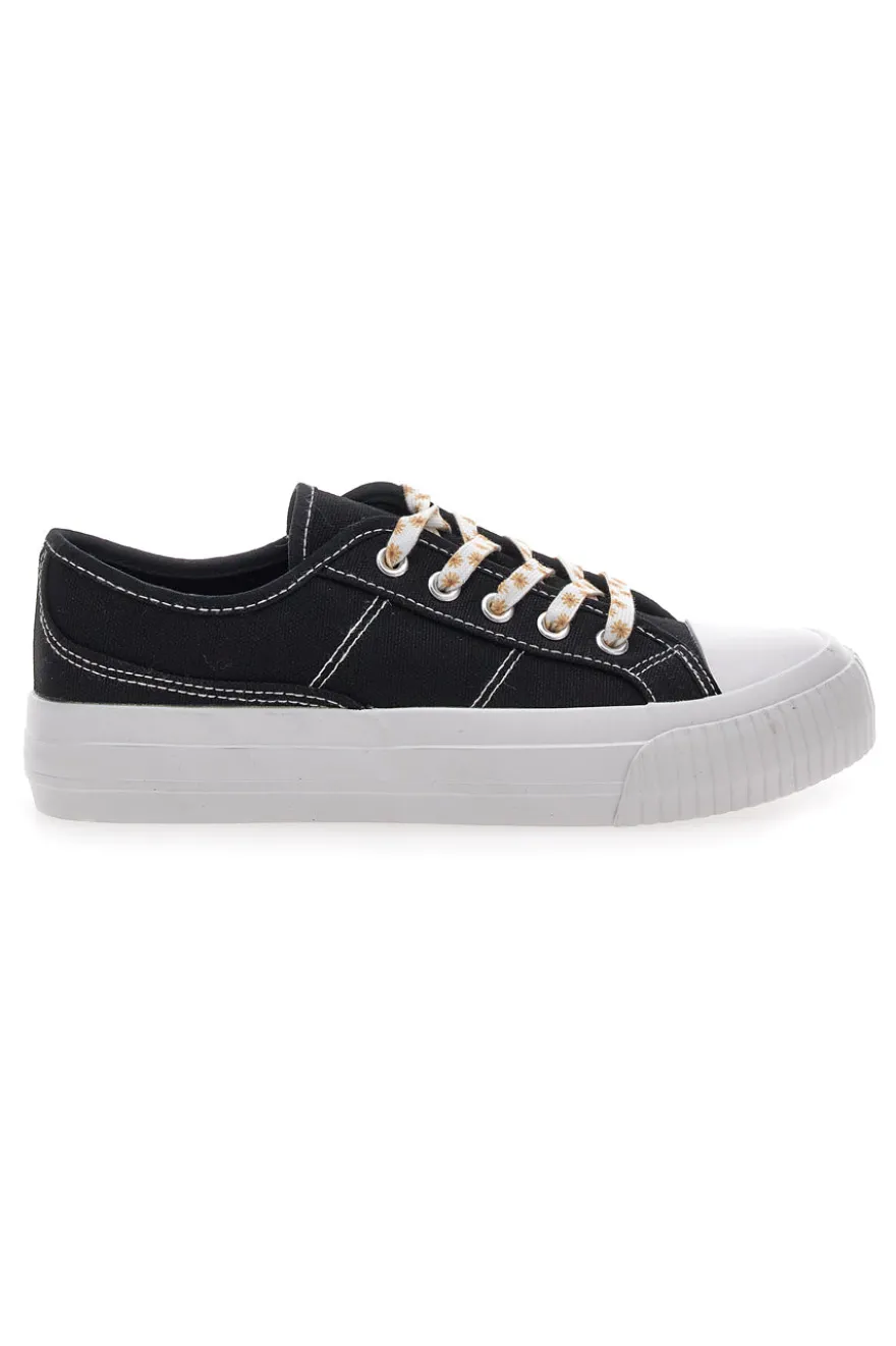 Sneakers in Tela Nere con Lacci Me & Me 1878