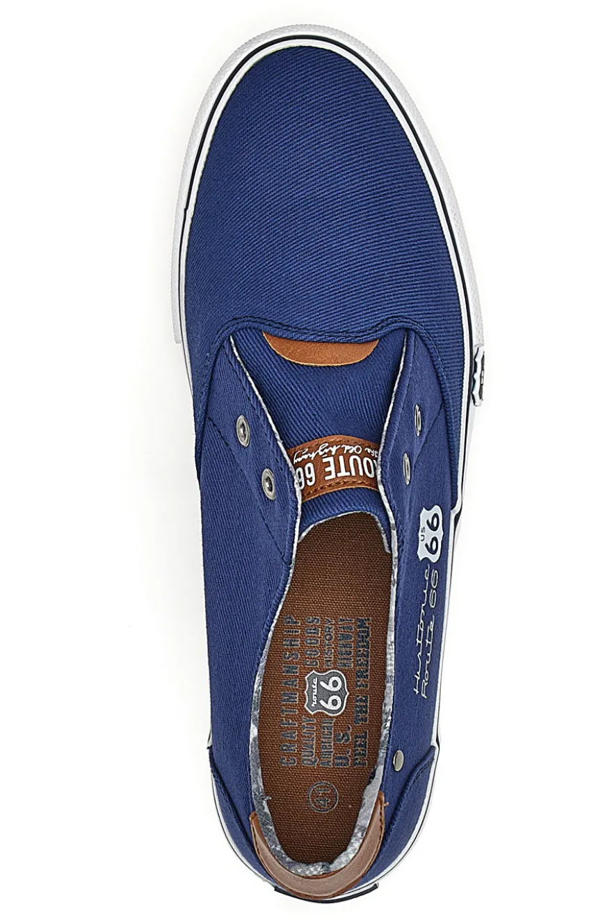 Sneakers in Tela Route 66 01804 Blu