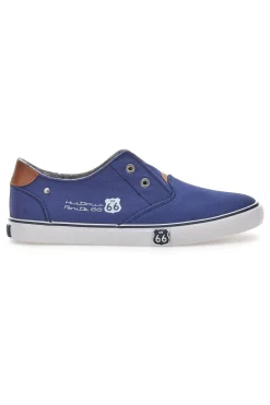 Sneakers in Tela Route 66 01804 Blu