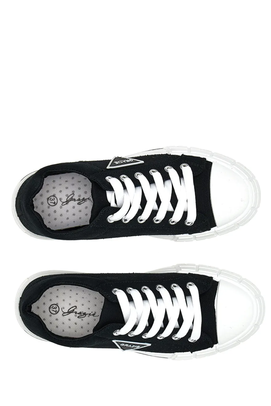 Sneakers in tela traforata Grazie 3581 Nera