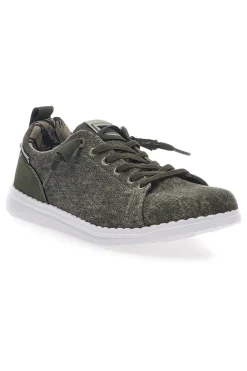 Sneakers In Tela Verde Scuro Carrera 11102D