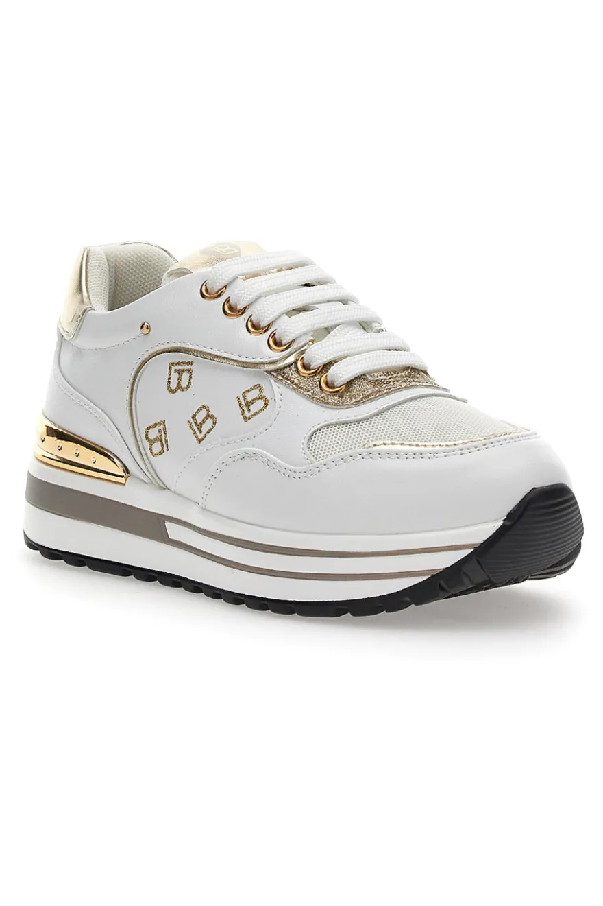 Sneakers Laura Biagiotti 8370 Bianche Oro
