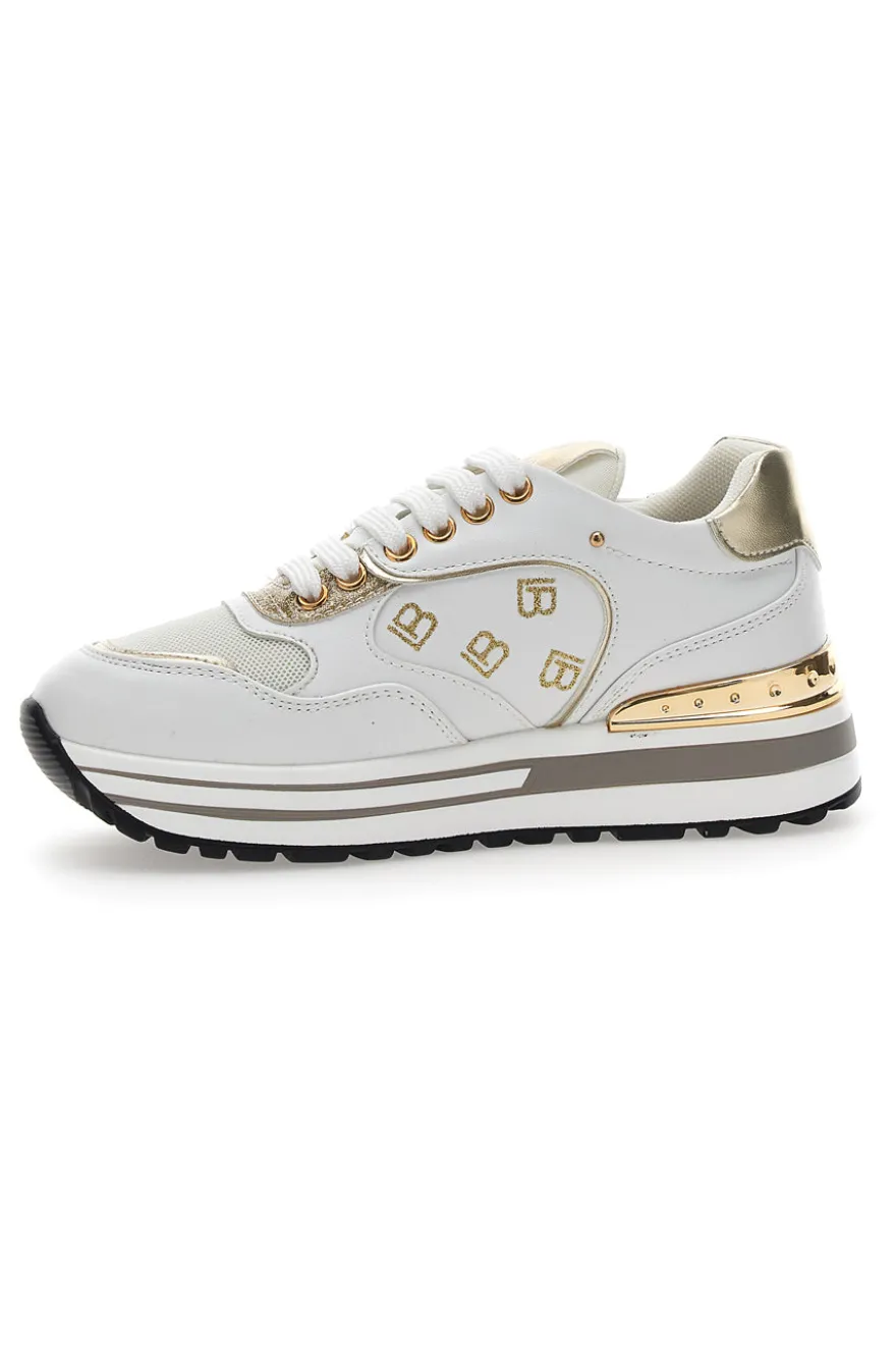 Sneakers Laura Biagiotti 8370 Bianche Oro