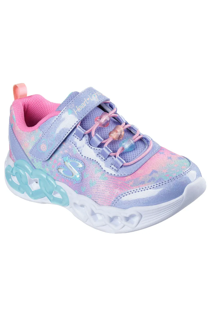 Sneakers lavanda con luci e charms Skechers Infinite Heart Lights Heart Jewels