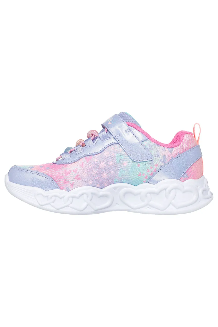 Sneakers lavanda con luci e charms Skechers Infinite Heart Lights Heart Jewels