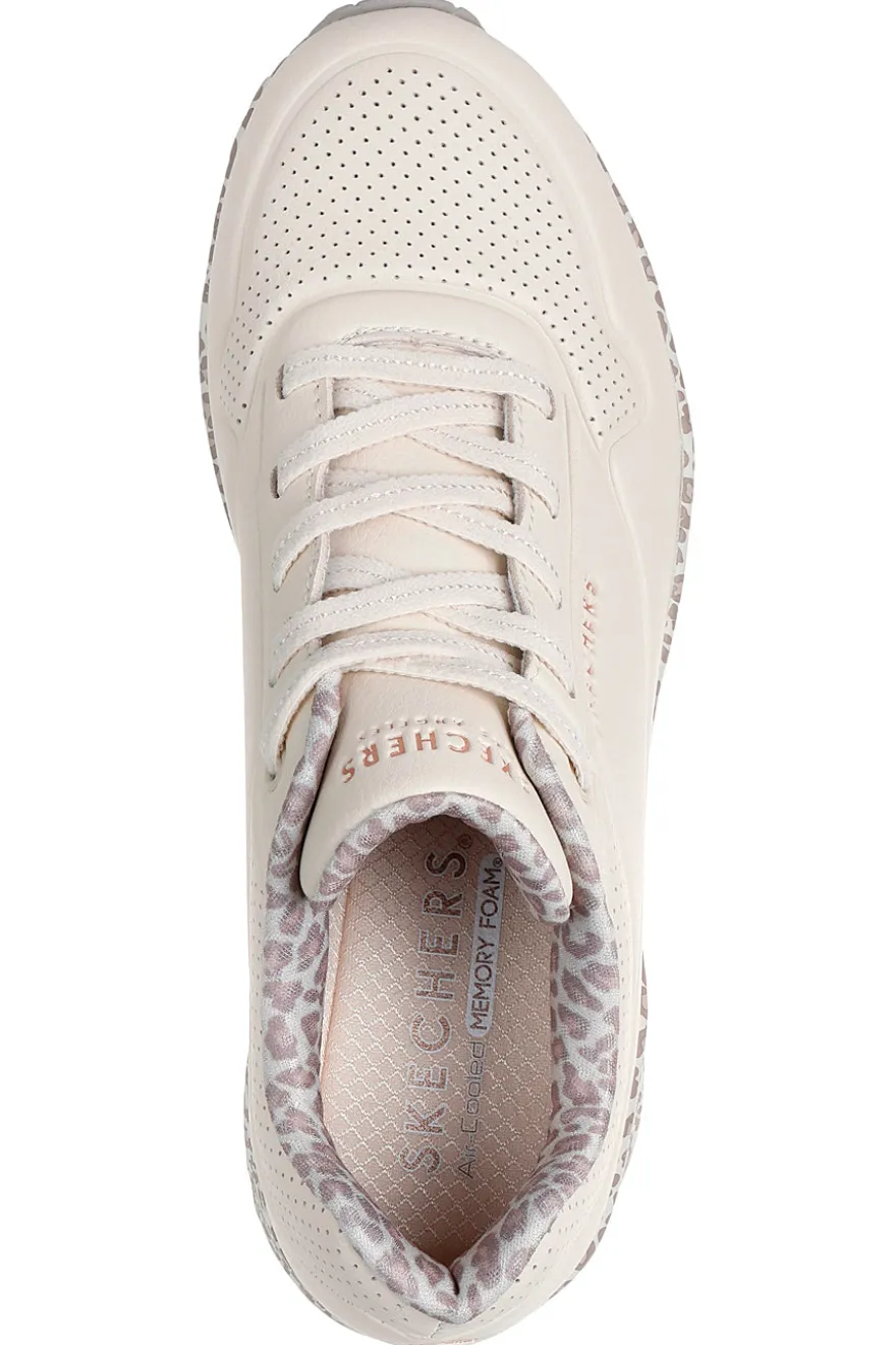 Sneakers leopardate con suola ad aria e lacci fissi Skechers UNO Safari Time