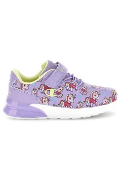 Sneakers lilla con fantasia stampata e strappo Champion U Ps Low Cut