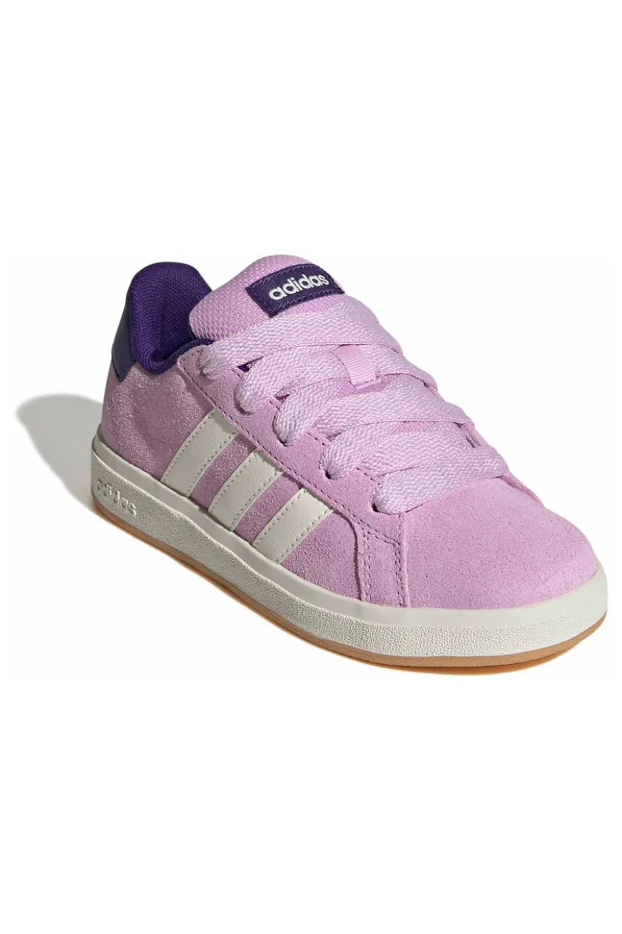 Sneakers lilla in suede con strisce bianche Adidas Grand Court 00s K