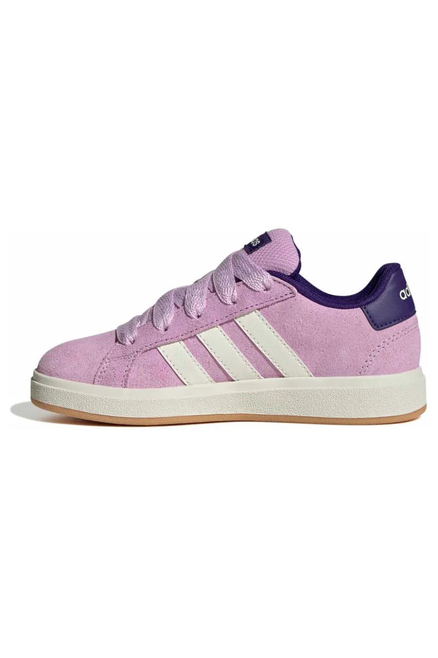 Sneakers lilla in suede con strisce bianche Adidas Grand Court 00s K