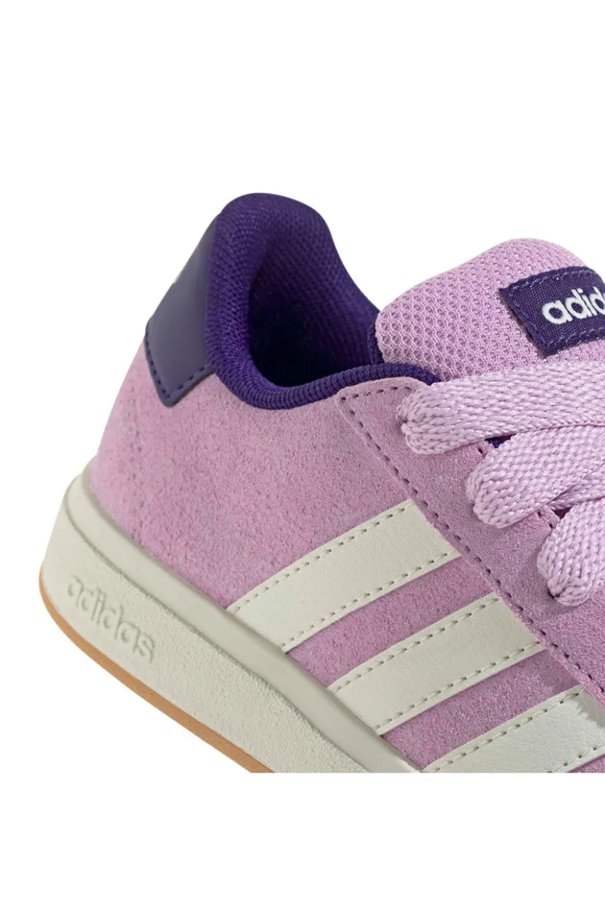 Sneakers lilla in suede con strisce bianche Adidas Grand Court 00s K