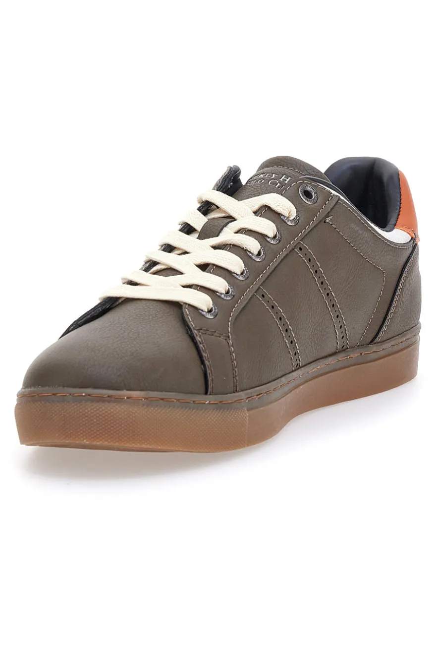 Sneakers marroni con dettagli arancio Beverly Hills Polo BHM525120
