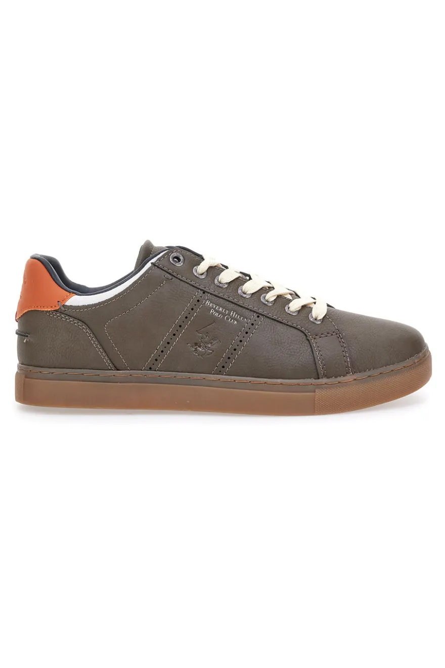 Sneakers marroni con dettagli arancio Beverly Hills Polo BHM525120