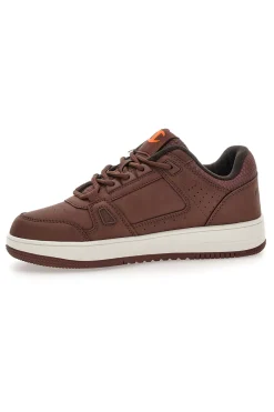 Sneakers marroni con logo arancione Champion RD18 LOW COMB B GS