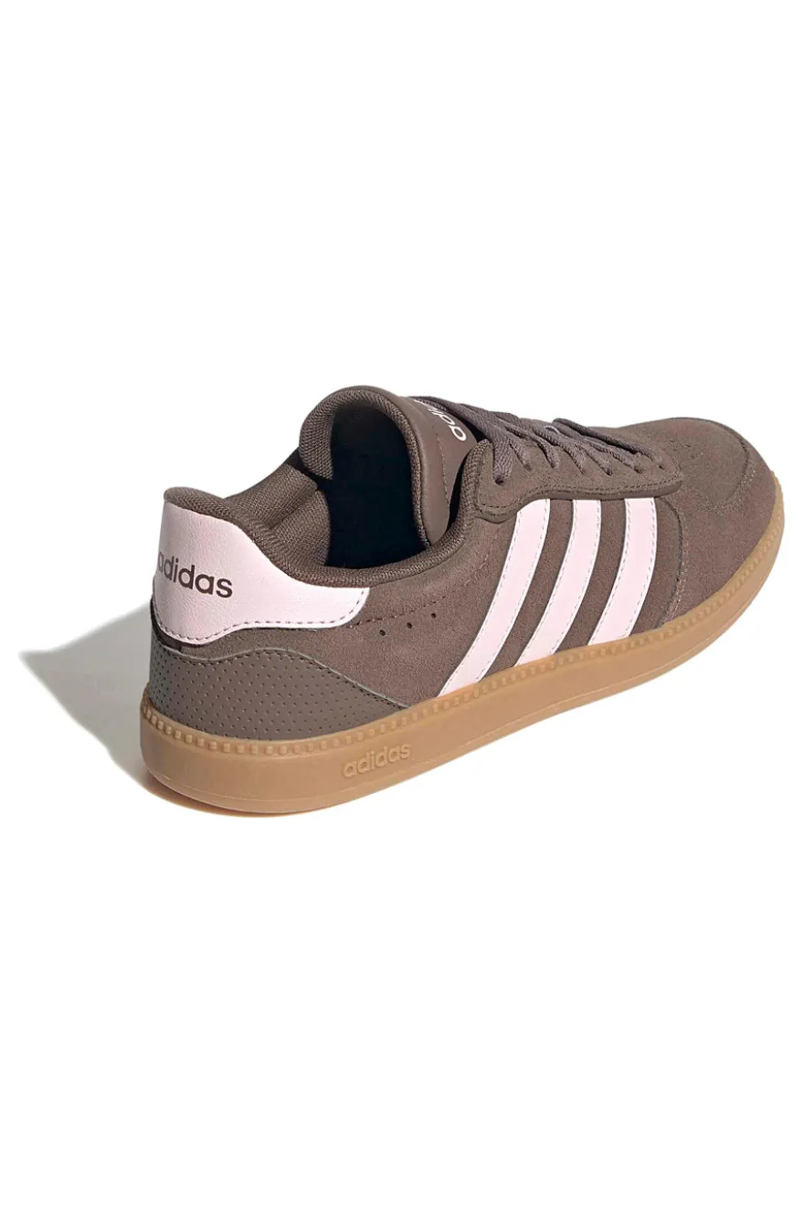 Sneakers marroni con strisce rosa e dettagli traforati Adidas Breaknet Sleek