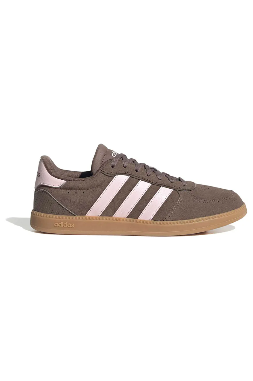 Sneakers marroni con strisce rosa e dettagli traforati Adidas Breaknet Sleek