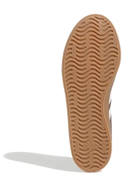 Sneakers marroni con strisce bianche e suola color gum Adidas VL Court 3