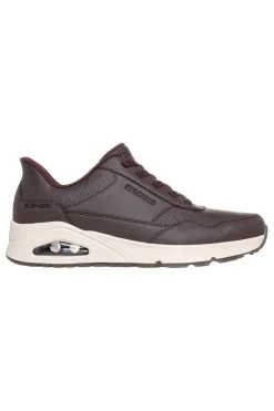 Sneakers marroni con tomaia in duraleather e Slip-ins Skechers Uno Banksia Luxe
