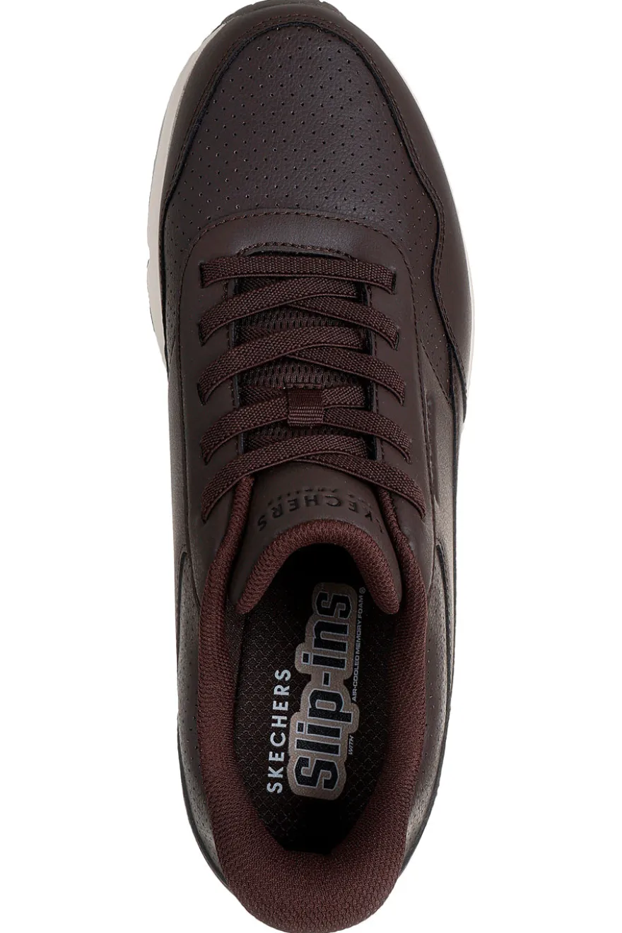 Sneakers marroni con tomaia in duraleather e Slip-ins Skechers Uno Banksia Luxe