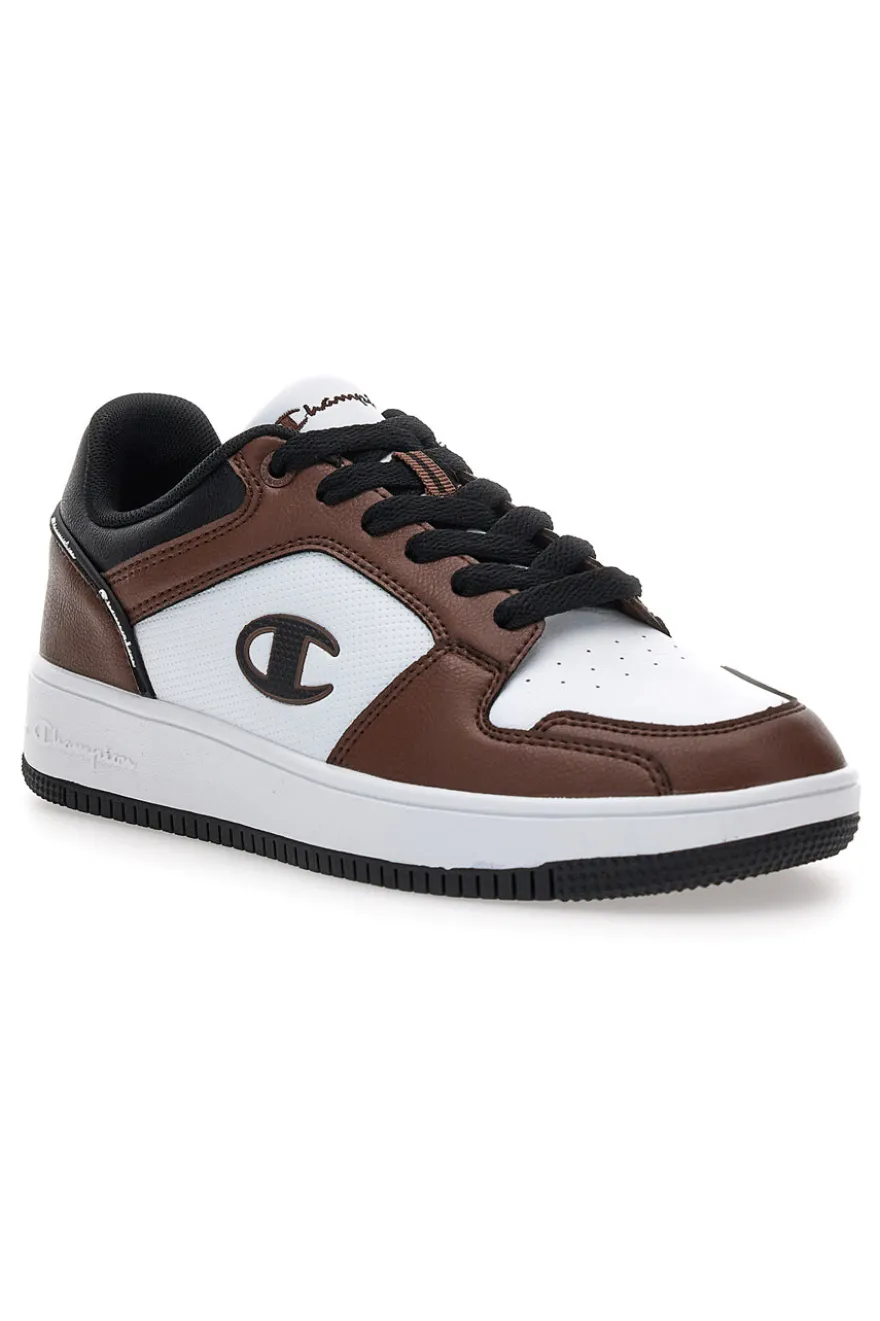Sneakers marroni e bianche con dettagli black Champion RD18 2.0 Low