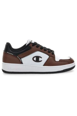 Sneakers marroni e bianche con dettagli black Champion RD18 2.0 Low