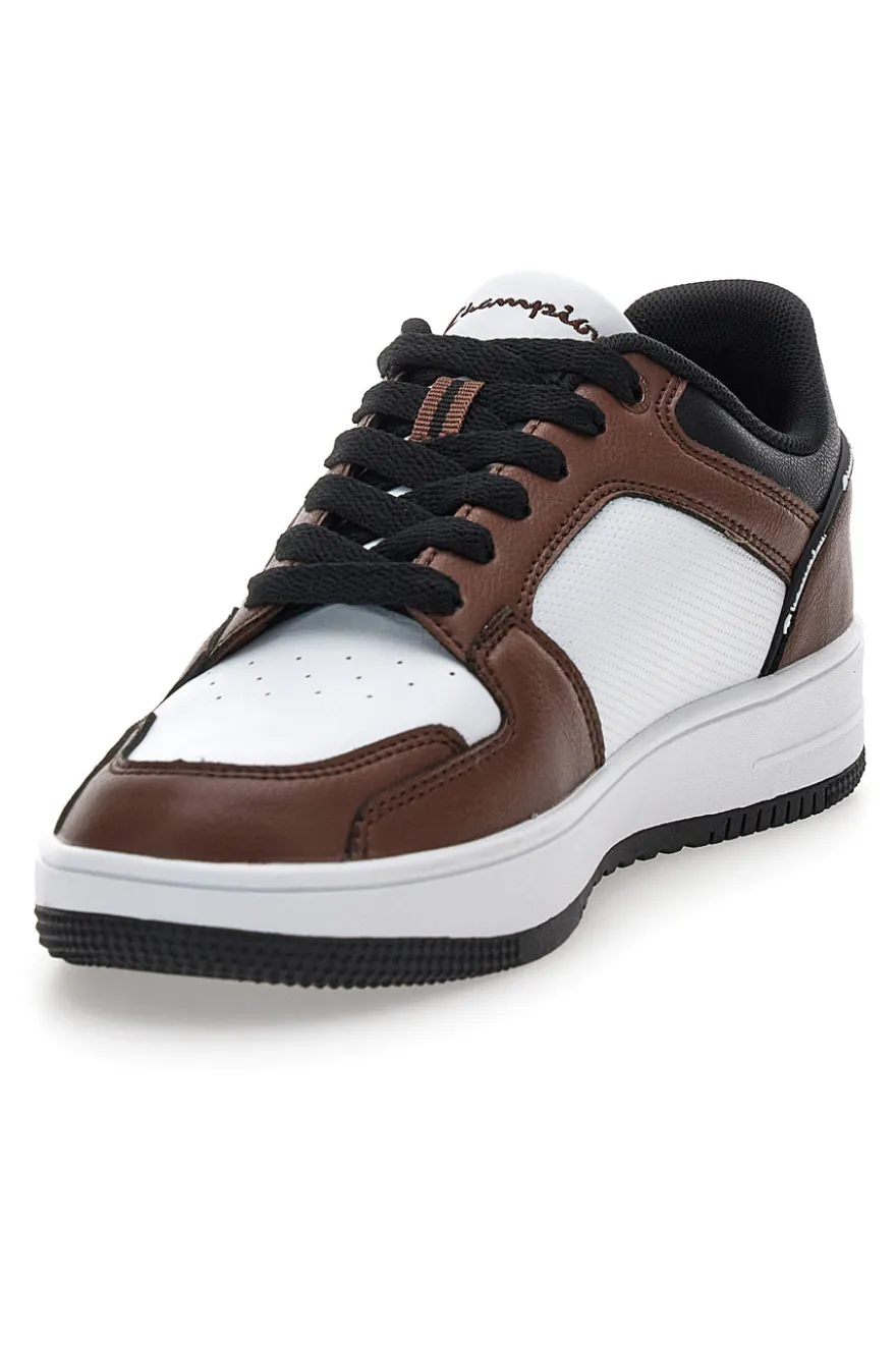 Sneakers marroni e bianche con dettagli black Champion RD18 2.0 Low