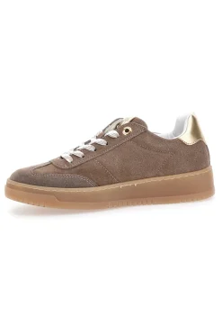 Sneakers marroni e platino in pelle con dettagli oro Pittarello Capsule Grace Made in Italy