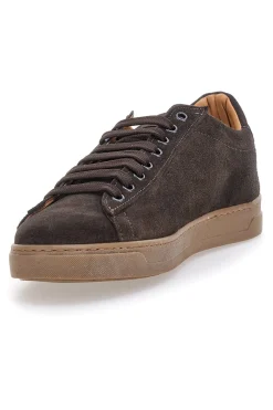 Sneakers marroni in camoscio con suola a contrasto Ptr 3021