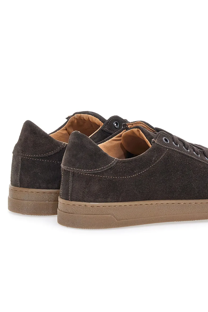Sneakers marroni in camoscio con suola a contrasto Ptr 3021