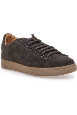 Sneakers marroni in camoscio con suola a contrasto Ptr 3021