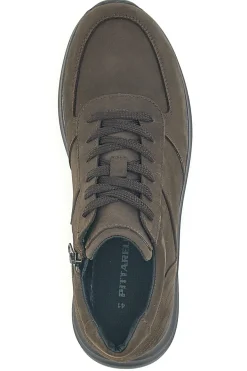 Sneakers marroni in pelle con zip laterale Pittarello 24097621 da Uomo