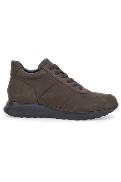 Sneakers marroni in pelle con zip laterale Pittarello 24097621 da Uomo